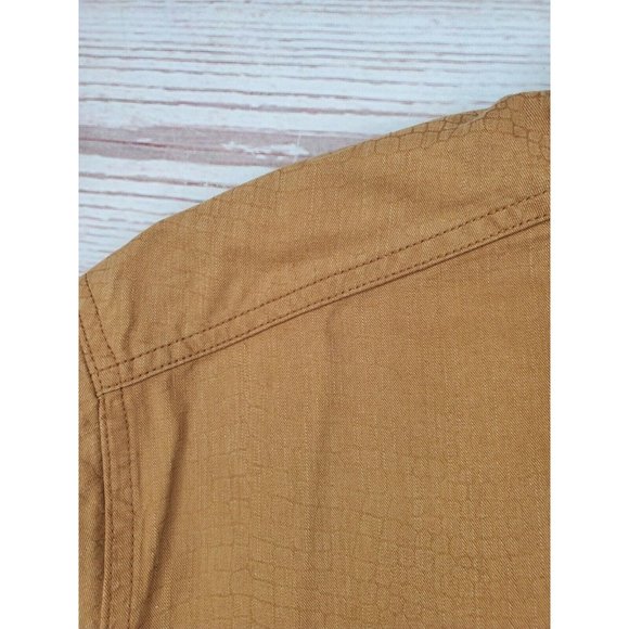 Rare Territory Ahead Jeans Cotton Brown Scale Style Button Up Shirt - Picture 11 of 12